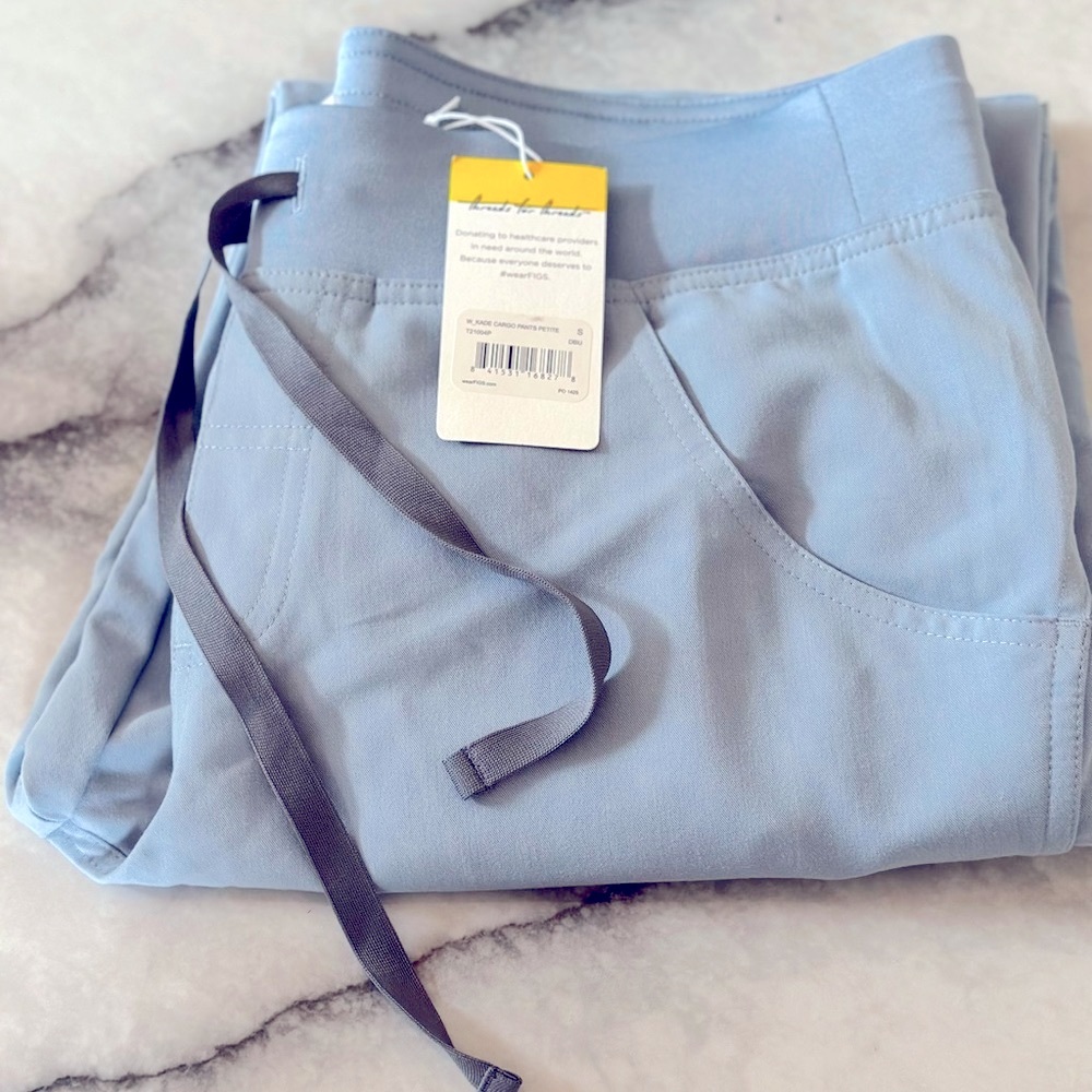 Figs Dusty Blue Small Petite Kade Scrub Pants